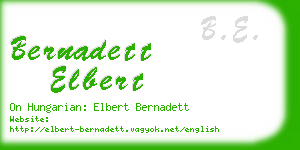 bernadett elbert business card